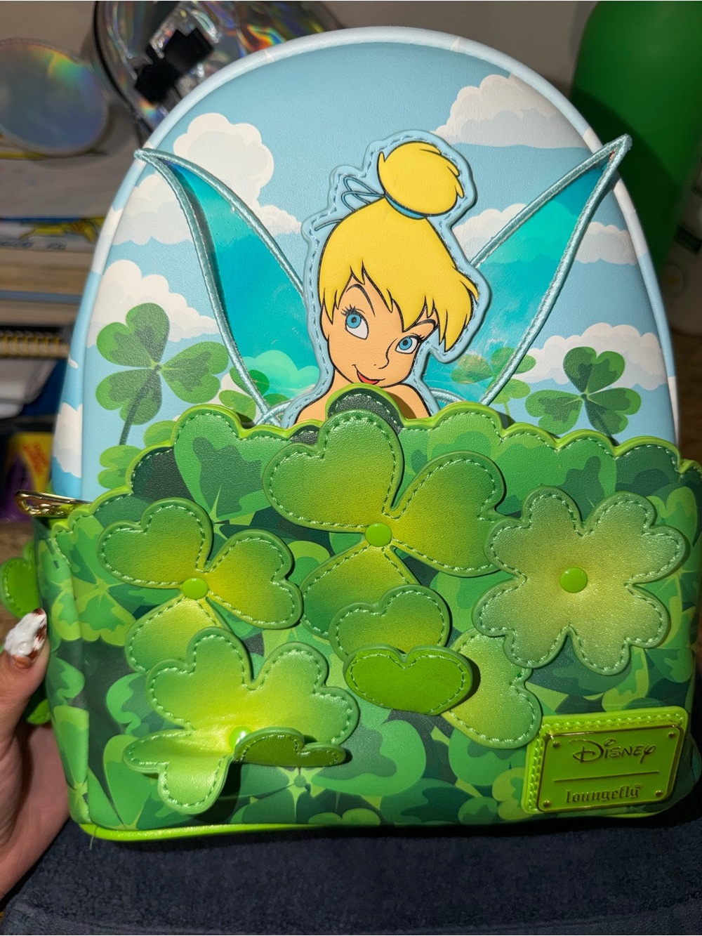 Disney Tinker Bell Green Shamrock Loungefly backpack